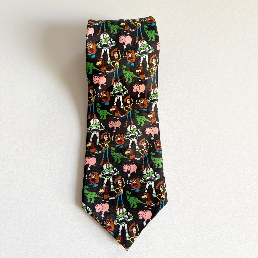 Disney Mens 90s 1995 Toy Story Vintage Buzz Woody Novelty Teacher Necktie Tie
